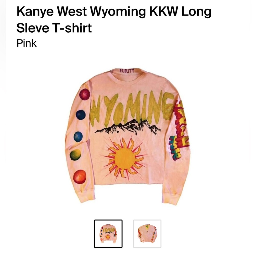 Kanye West Wyoming KKW Long
Sleve T-shirt
Pink